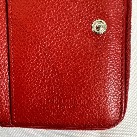 SAINT LAURENT Zip Wallet Red - Picture 14 of 16